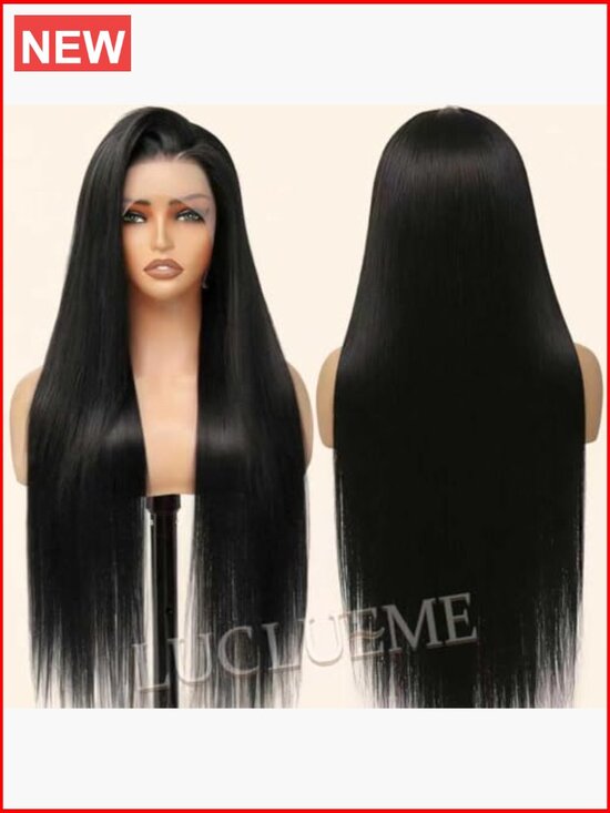 38 Inch Straight Human Hair Wig, 200 Density 13x6 HD Lace Front Wig, Pre main image 5